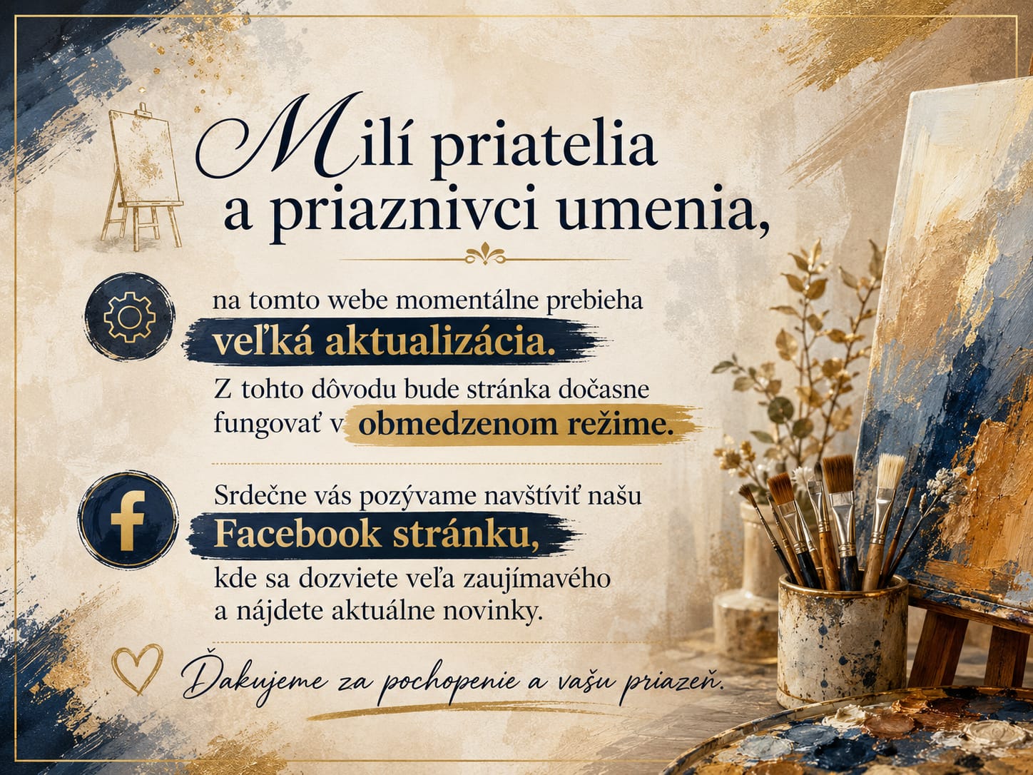 Informácia o aktualizácii webu